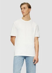 QS T-Shirt Basic Rundhals Weiß/Grau/Creme