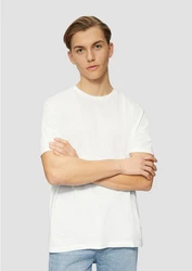 QS T-Shirt Basic Rundhals Weiß/Grau/Creme