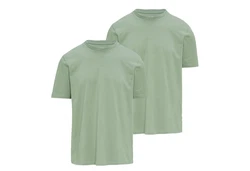 QS T-Shirt Basic Rundhals Grün/Hellgrün