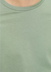 QS T-Shirt Basic Rundhals Grün/Hellgrün