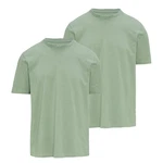 QS T-Shirt Basic Rundhals Grün/Hellgrün