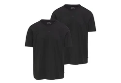 QS T-Shirt Basic Rundhals Schwarz/Grau