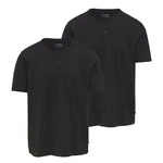 QS T-Shirt Basic Rundhals Schwarz/Grau