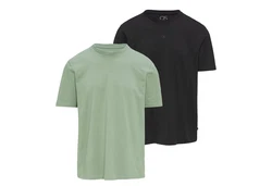 QS T-Shirt Basic Rundhals Grün/Dunkelgrün/Hellgrün/Schwarz