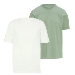 T-Shirt Basic (2-tlg) Rundhals, kurzarm, Logo, im 2er Pack