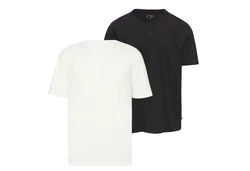 QS T-Shirt Basic Rundhals Schwarz/Weiß/Dunkelblau