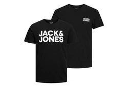 Jack & Jones T-Shirt 2er Pack Logo Tee Crew Neck Schwarz