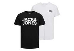 Jack & Jones T-Shirt 2er Pack Logo Tee Crew Neck Schwarz/Hellblau