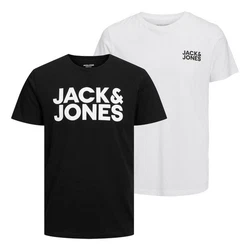 Jack & Jones T-Shirt 2er Pack Logo Tee Crew Neck Schwarz/Hellblau