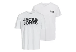 Jack & Jones T-Shirt 2er Pack Logo Tee Crew Neck Schwarz/Hellblau/Weiß