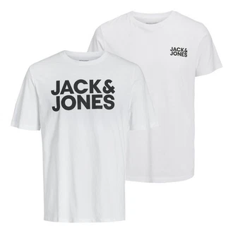 Jack & Jones T-Shirt 2er Pack Logo Tee Crew Neck Schwarz/Hellblau/Weiß