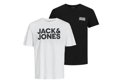 Jack & Jones T-Shirt 2er Pack Logo Tee Crew Neck Schwarz/Hellblau