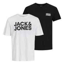 Jack & Jones T-Shirt 2er Pack Logo Tee Crew Neck Schwarz/Hellblau