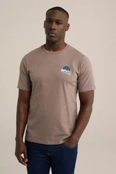 WE Fashion T-Shirt Braun/Khaki/Grau