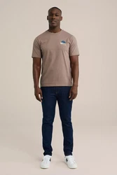 WE Fashion T-Shirt Braun/Khaki/Grau