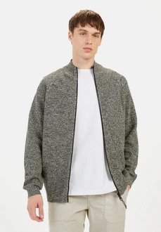 camel active Strickjacke Stehkragen 