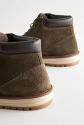 Next Sportliche Lederstiefel Braun/Dunkelgrün/Khaki