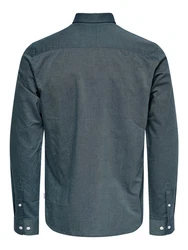 ONLY & SONS Langarmhemd ONSALVARO SLIM LS OXFORD SHIRT NOOS Dunkelblau/Blau/Grau