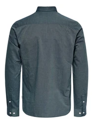 ONLY & SONS Langarmhemd ONSALVARO SLIM LS OXFORD SHIRT NOOS Dunkelblau/Blau/Grau