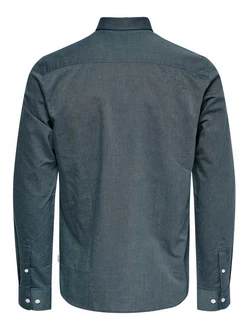ONLY & SONS Langarmhemd ONSALVARO SLIM LS OXFORD SHIRT NOOS Dunkelblau/Blau/Grau