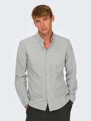 ONLY & SONS Langarmhemd ONSALVARO SLIM LS OXFORD SHIRT NOOS pastellgrün/dunkelgrün