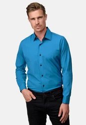 Rusty Neal Langarmhemd Blau/Türkis/Hellblau