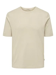 ONLY & SONS Kurzarmpullover ONSWYLER LIFE REG 14 SS KNIT Khaki/Braun/Beige/Grau
