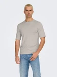 ONLY & SONS Kurzarmpullover ONSWYLER LIFE REG 14 SS KNIT Khaki/Braun/Beige/Grau