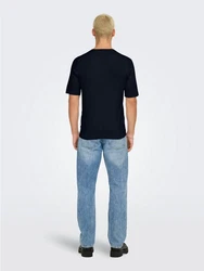 ONLY & SONS Kurzarmpullover ONSWYLER LIFE REG 14 SS KNIT Dunkelblau