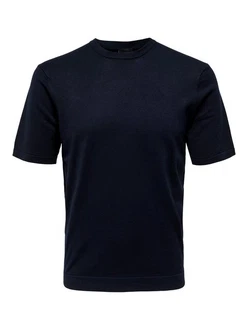 ONLY & SONS Kurzarmpullover ONSWYLER LIFE REG 14 SS KNIT Dunkelblau