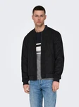 ONLY & SONS Bomberjacke ONSLUCAS FAKE SUEDE BOMBER OTW Schwarz/Dunkelgrau/Grau
