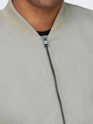 ONLY & SONS Bomberjacke ONSLUCAS FAKE SUEDE BOMBER OTW Khaki/Hellgrau/Grau