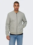 ONLY & SONS Bomberjacke ONSLUCAS FAKE SUEDE BOMBER OTW Khaki/Hellgrau/Grau