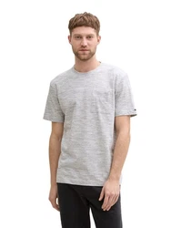 TOM TAILOR T-Shirt mit Brusttasche Grau/Hellgrau