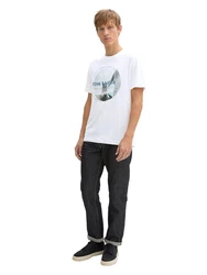 TOM TAILOR T-Shirt mit Foto-Print Weiß/Creme/Gelb/Blau