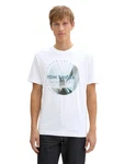 TOM TAILOR T-Shirt mit Foto-Print Weiß/Creme/Gelb/Blau