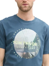 TOM TAILOR T-Shirt mit Foto-Print Blau/Hellblau