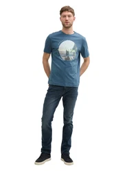 TOM TAILOR T-Shirt mit Foto-Print Blau/Hellblau
