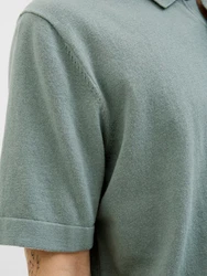 Jack & Jones Kurzarmpullover JJEEMIL KNIT RELAXED POLO SS SN Hellblau/Grün/Hellgrün