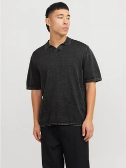 Jack & Jones Kurzarmpullover JJELEO KNIT POLO SS LN
