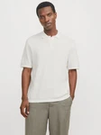 Jack & Jones Kurzarmpullover JJEGEORGE KNIT POLO SS SN Weiß/Khaki/Creme/Grau/Hellgrün