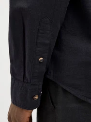 Jack & Jones Langarmhemd JJESUMMER BAND SHIRT LS SN Schwarz