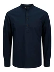 Jack & Jones Langarmhemd JJESUMMER HALF PLACKET SHIRT LS SN Dunkelblau