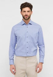 Eterna Langarmhemd COMFORT FIT NON IRON Blau/Hellblau