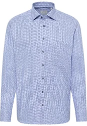 Eterna Langarmhemd COMFORT FIT NON IRON Blau/Hellblau