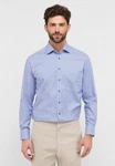 Eterna Langarmhemd COMFORT FIT NON IRON Blau/Hellblau