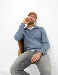 Brax Strickpullover Style SION Grau/Blau/Hellblau