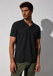 STREET ONE MEN Poloshirt Schwarz/Dunkelgrau