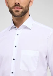 Eterna Langarmhemd MODERN FIT NON IRON Weiß/Creme/Grün