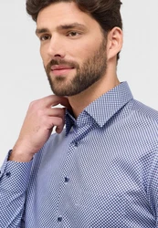 Eterna Langarmhemd MODERN FIT NON IRON Dunkelblau/Hellblau/Grau